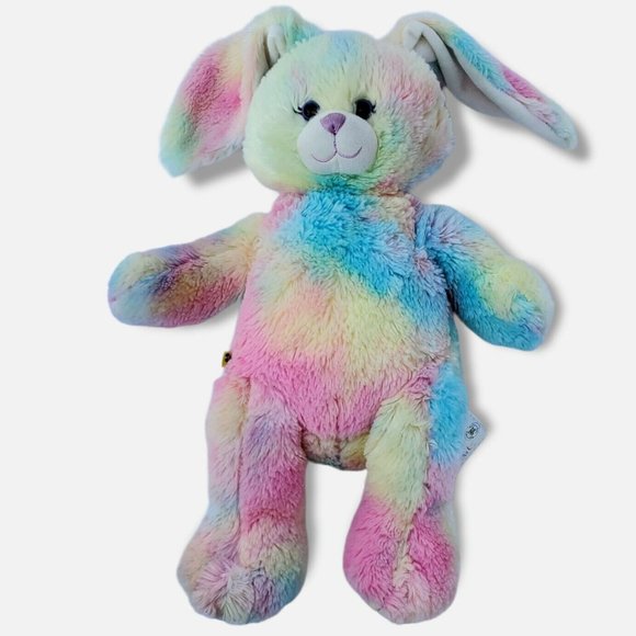 Build A Bear Bunny Rabbit Plush Tie Dye Pastel Rainbow Stuffed Animal Easter BAB - Picture 7 of 11
